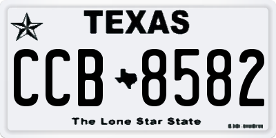 TX license plate CCB8582