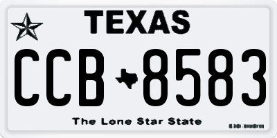 TX license plate CCB8583