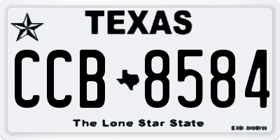 TX license plate CCB8584