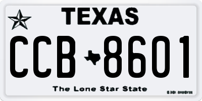 TX license plate CCB8601
