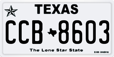 TX license plate CCB8603