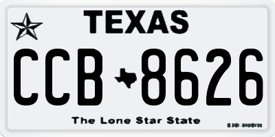 TX license plate CCB8626