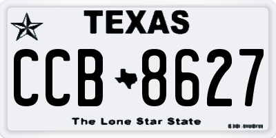 TX license plate CCB8627