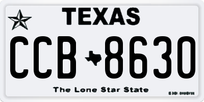 TX license plate CCB8630
