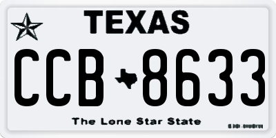 TX license plate CCB8633