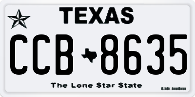 TX license plate CCB8635