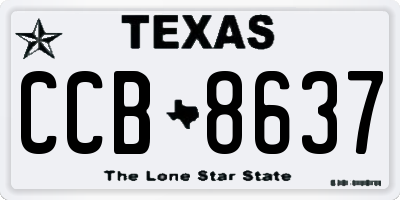 TX license plate CCB8637