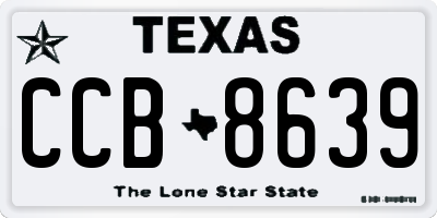 TX license plate CCB8639