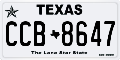 TX license plate CCB8647