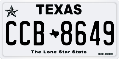 TX license plate CCB8649