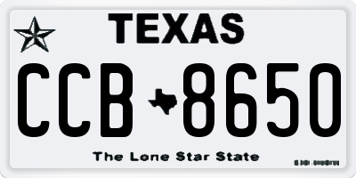 TX license plate CCB8650