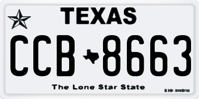 TX license plate CCB8663