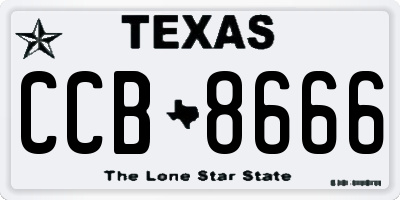 TX license plate CCB8666