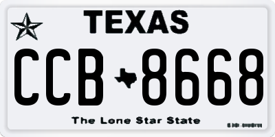 TX license plate CCB8668