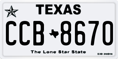 TX license plate CCB8670