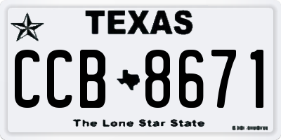 TX license plate CCB8671