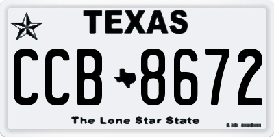 TX license plate CCB8672
