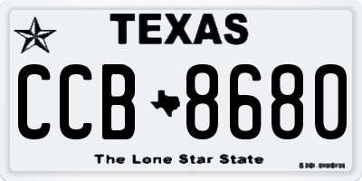 TX license plate CCB8680