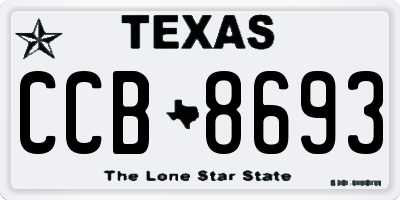 TX license plate CCB8693