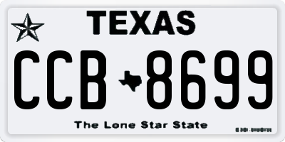 TX license plate CCB8699
