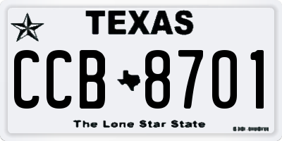 TX license plate CCB8701
