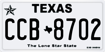 TX license plate CCB8702