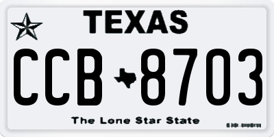 TX license plate CCB8703