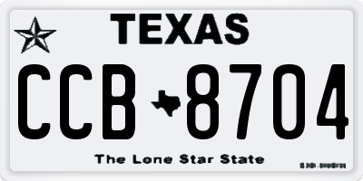 TX license plate CCB8704