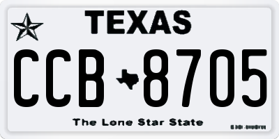 TX license plate CCB8705
