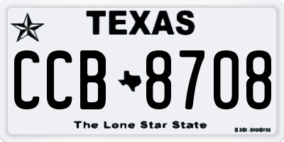 TX license plate CCB8708
