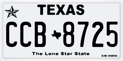 TX license plate CCB8725