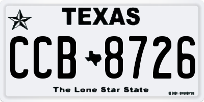 TX license plate CCB8726