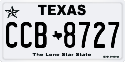 TX license plate CCB8727