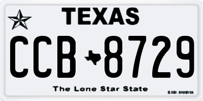 TX license plate CCB8729