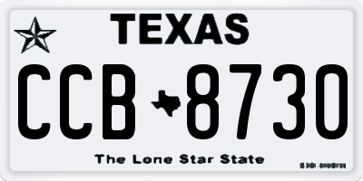 TX license plate CCB8730