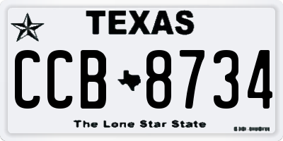 TX license plate CCB8734