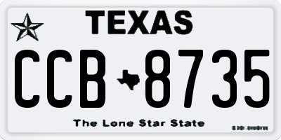 TX license plate CCB8735