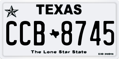 TX license plate CCB8745