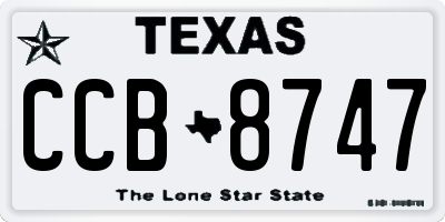 TX license plate CCB8747