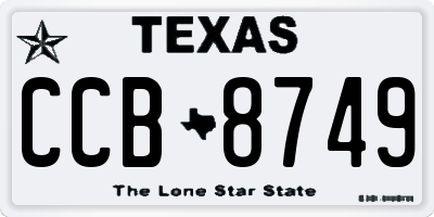 TX license plate CCB8749