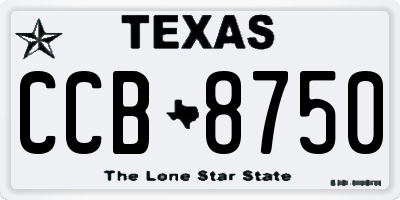 TX license plate CCB8750