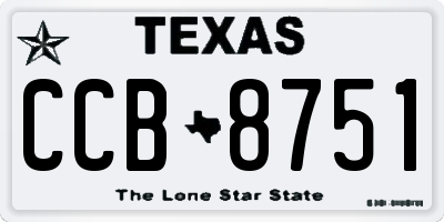 TX license plate CCB8751