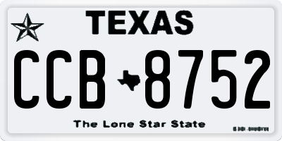 TX license plate CCB8752