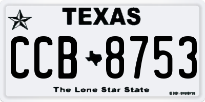 TX license plate CCB8753