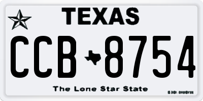 TX license plate CCB8754