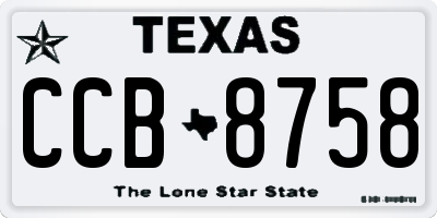 TX license plate CCB8758
