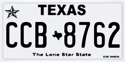 TX license plate CCB8762