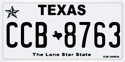 TX license plate CCB8763