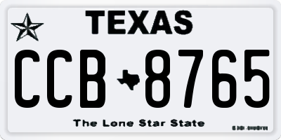 TX license plate CCB8765