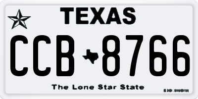 TX license plate CCB8766